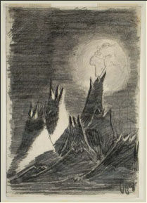 Other world landscape drawn by 14 year old Peter ginz at Terezin 1941